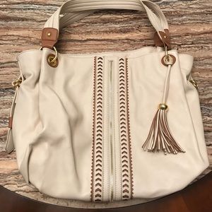 Large Cream Colored Jessica Simpson Hobo Tote